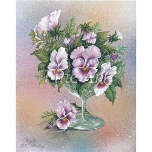 シャドープリント「グラスのパンジー(8×10インチ)」FA18-062 メール便/宅配便可