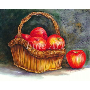 シャドープリント「リンゴのバスケット」FA18-093 メール便/宅配便可