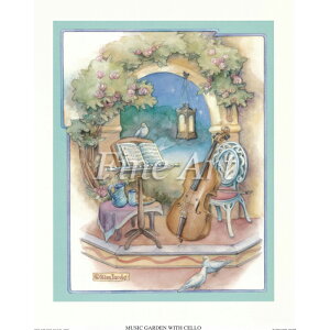 シャドープリント「チェロのある庭」FA18-236 メール便/宅配便可