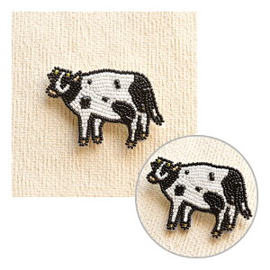 MIYUKIビーズ刺しゅうブローチキット のんびりモーちゃん メール便/宅配便可 bfk-583