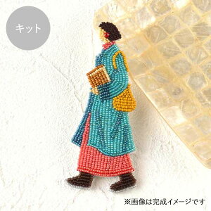 MIYUKI ビーズ刺しゅうキット おでかけブローチ ライブラリー メール便/宅配便可 hca14-6