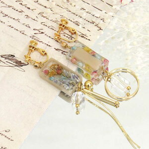 ABCクラフトオリジナル ボタニカルカラーフレームのイヤーアクセサリー メール便/宅配便可 abcac-04-2