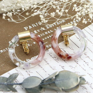 ABCクラフトオリジナル レジンで作る フラワーループイヤーアクセサリー メール便/宅配便可  abcac-23-1