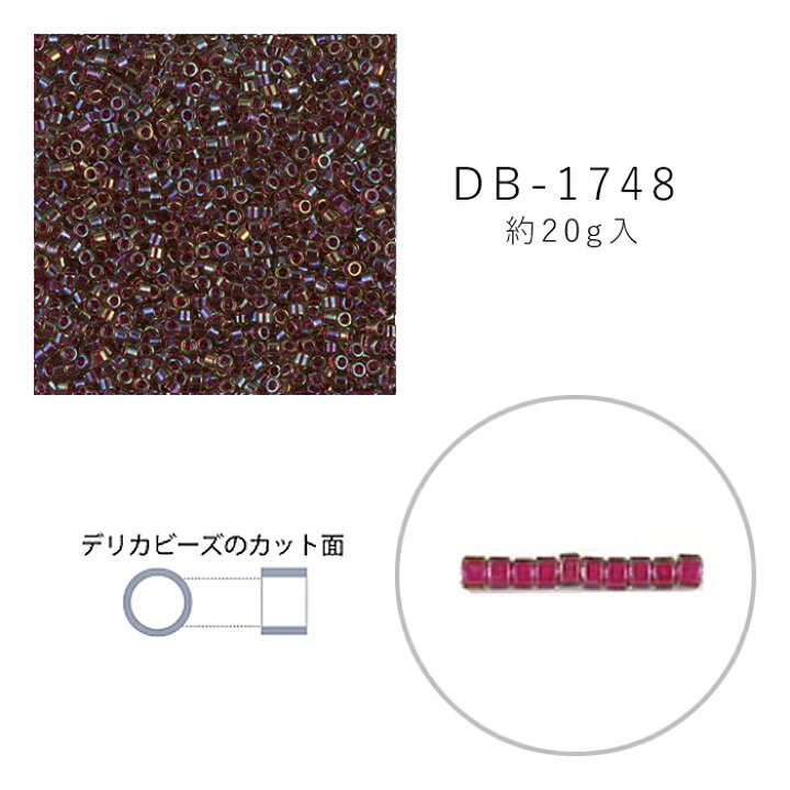 楽天市場】MIYUKI デリカビーズ DB-1748 ミントスキ中染 20g メール便 