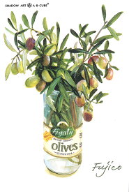 シャドープリントA・B・CUBE【オリーブ】 C151-1 メール便/宅配便可