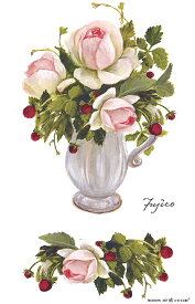 シャドープリントA・B・CUBE【ピンクのばらと野いちご】 C155 メール便/宅配便可