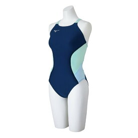 【売れ筋】 MIZUNO ミズノ 水着 競泳練習用 エクサースーツ EXERSUITS ミディアムカット ウィメンズ レディース シンプル 長持ち 水着 ネイビー×ネオミント　2025年春夏 新色