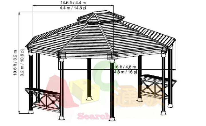 楽天市場】ガゼボ GAZEBO 屋外用サンブレラ オクタゴナル ガゼボ diy 