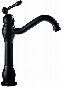 【在庫あります】洗面用 シングルレバー 混合水栓 洗面水栓 キッチン水栓 浴室 洗面用 アンティーク 混合水栓 ブラック 蛇口 シングルレバー レトロ 洗面台 ロング水栓 手洗い鉢 トール水栓