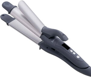 【32MM ストレート+カール 両用】SALONIA サロニア 2WAY ストレート&カールヘアアイロン 32mm プロ仕様220℃ ホワイト SL-002AGR【グレー】