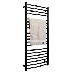 電気タオルウォーマーラジエーター20バー壁掛け式黒加熱タオルラックバスルーム304ステンレス鋼研磨加熱タオルレール乾燥ラック,Plug in（コンセント式モデル）（直配線ではありません）