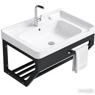 【サイズ 60×41cm】混合水栓付き 洗面ボウルセット 壁掛け洗面台 陶器製 排水金具セット 省スペース 手…