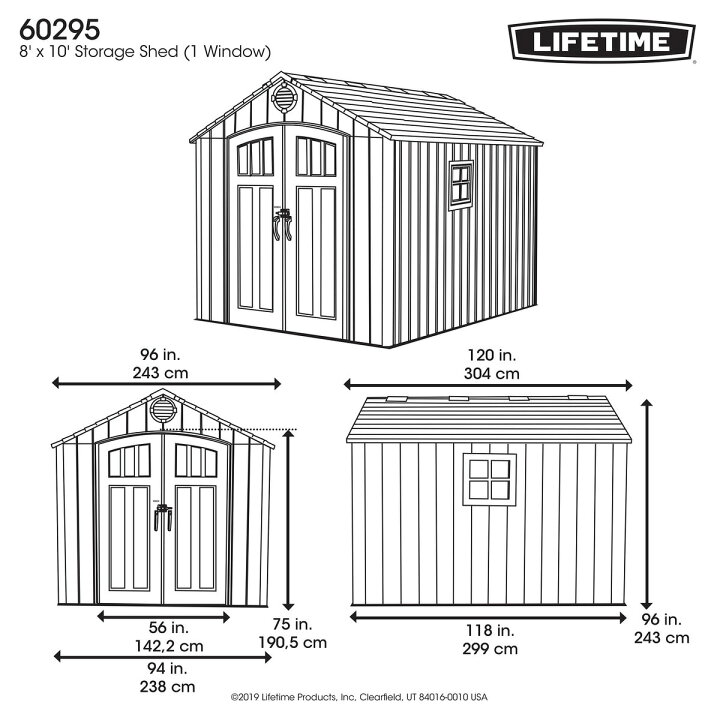 楽天市場】屋外物置 LIFETIME 8 X 10 フィート (2.4 x 3.0m) 屋外用 