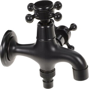 LEDMOMO 洗濯機の蛇口 浴槽の蛇口 黒い蛇口のバスルーム 屋外の蛇口 水栓 シンクの蛇口 ランドリールームアクセサリー ホースの蛇口 屋外モ 黒の蛇口 ウォッシャー蛇口 Black 真鍮