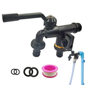 ガーデンダブルコンセント蛇口、真鍮水栓1/2インチ、屋外スプリッターホースコネクタ、霜防止ガーデン蛇口、ヘビーデューティー真鍮蛇口、庭用コンセント蛇口、2ウェイホースコネクター