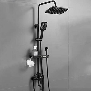 【アンティーク水栓】 水栓金具 蛇口 店舗 モデルルーム BiaoTeng シャワーシステム 真鍮 屋外シャワー水栓セットブラック ハンドシャワーセット 増圧シャワーヘッド ハンドシャワーセット