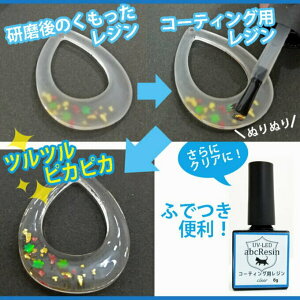 【仕上げ用!】abcコーティング用レジン低粘度タイプクリア8g 1本(マニキュアボトル)【筆付きボトルで便利♪】