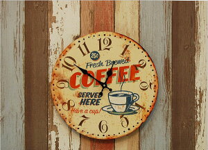 HLCQ183177G COFFEE Ǌ|v MDF Wall Clock 34cm EH[NbN v[g 킢 Vz V Vw l炵  蕨 j