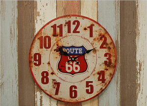 HLCQ183423G ROUTE US 66 Ǌ|v embossed 40CM METAL CLOCK EH[NbN v[g 킢 Vz V Vw l炵  蕨 j