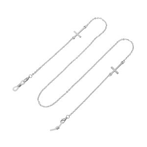 メガネチェーン ストラップ 十字架 クロスデザイン 人気 マスクにも使える レディース メンズ チェーンアクセサリー