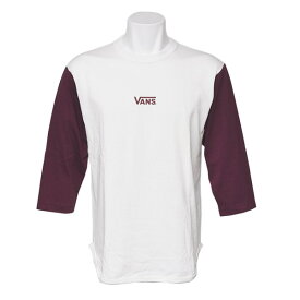【VANSウェア】Mini Logo Girl Raglan T-Shirts ヴァンズ ロングスリーブラグラン VA19FW-GT04　WHITE/BURGUNDY