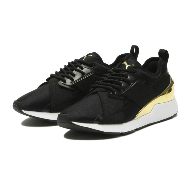 楽天市場 レディース Puma プーマ W Muse X 2 Metallic ミューズ エックスツウー メタリック 3708 07bk T Gold Abc Mart Sports