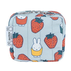 ポーチ miffy ミッフィー Dick Bruna 小さめ 小物入れ キルティングスクエアポーチ メール便送料無料 【 キャラクター レディース 可愛い メイクポーチ 化粧ポーチ 便利 イラスト プリント キルティング おしゃれ 旅行 総柄 ギフト プレゼント ポイント5倍】ホワイトデー
