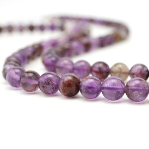 ガーデンアメジスト 10mm 丸玉 ビーズ 連売り 約38cm ルートアメジスト 天然石 パワーストーン 石 丸 玉 珠 連 手芸 手作り 自作 ハンドメイド アクセサリー パーツ 素材 材料 10ミリ