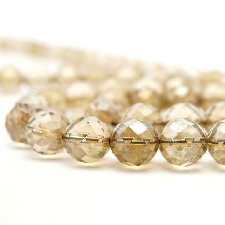 楽天市場】シャンパンオーラ 12mm 64面カット ビーズ 連売り 約38cm  
