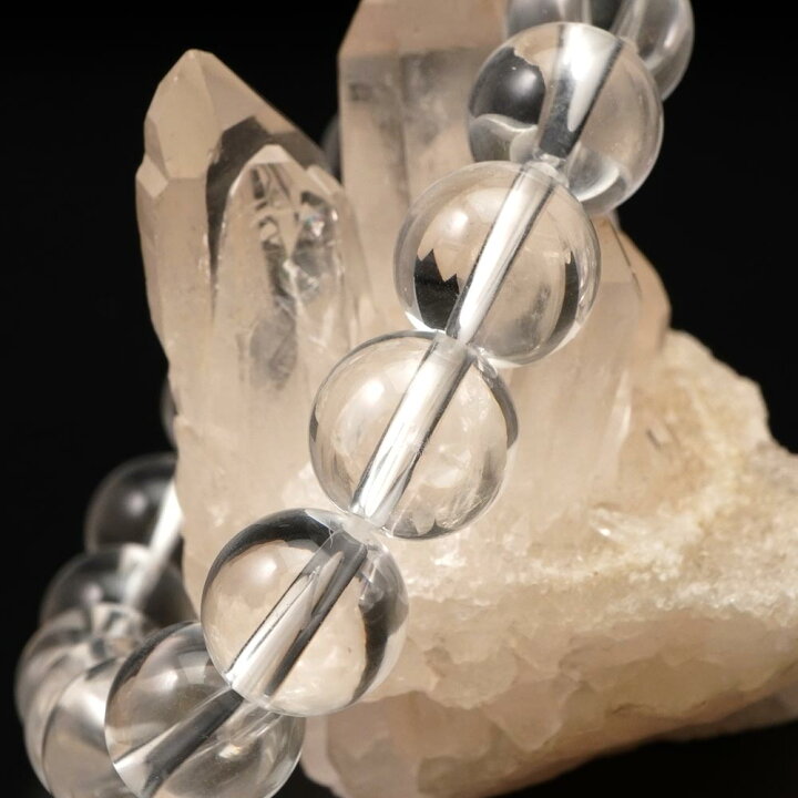 楽天市場】水晶 12mm ブレスレット 丸玉 アクセサリー 内周 約16cm 本 