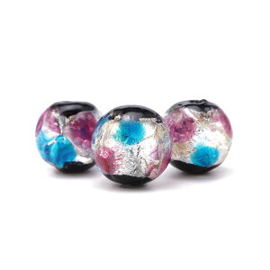 トンボ玉 12mm ラウンド ビーズ 粒売り バラ売り ピンクブルー ホタルガラス 天然石 パワーストーン バラ 素材 アクセサリーパーツ ハンドメイド パーツ 自作 12ミリ cp9s