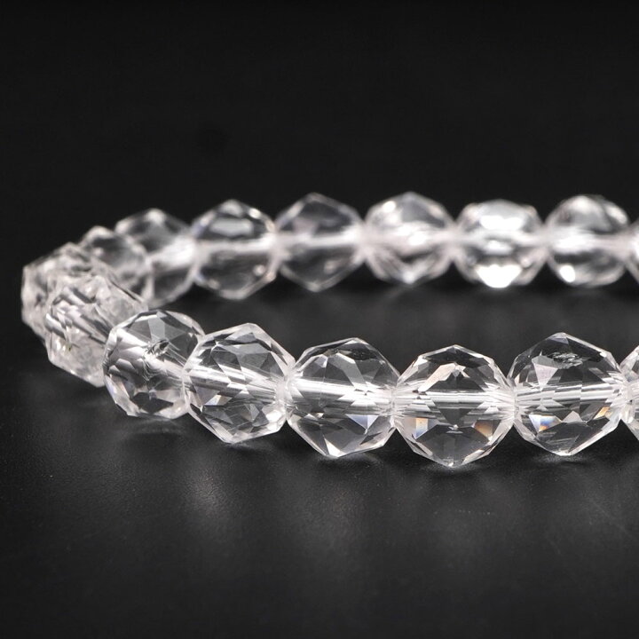 楽天市場】水晶 8mm スターカット ブレスレット アクセサリー 内周 約