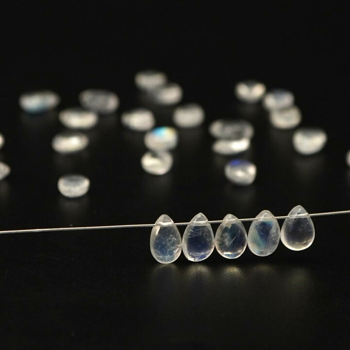 楽天市場】ブルームーンストーン 8×5×3-7×4×3mm ペアシェイププレーン 