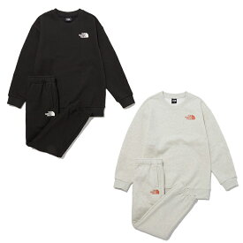 ★送料無料★[THE NORTH FACE] NM5MP56 KS EXPLORING EX SWEAT SETトレーナー スウェット セット 上下 セットアップ 長袖 パンツ ジャージ トレーニング キッズ KIDS 男の子 女の子 ラウンド 丸襟 ジュニア 綿 コットン 韓国 ノースフェイス ホワイトレーベル WHITE LABEL