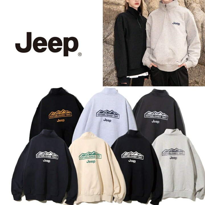 楽天市場】送料無料☆韓国ブランド☆JEEP☆HALF ZIP-UP M-LOGO SWEAT 