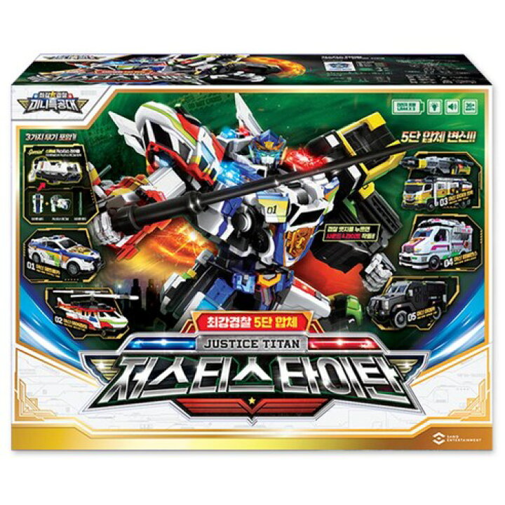 楽天市場】☆配送無料☆JUSTICE TITAN 最強警察 5段合体ロボット ミニ  