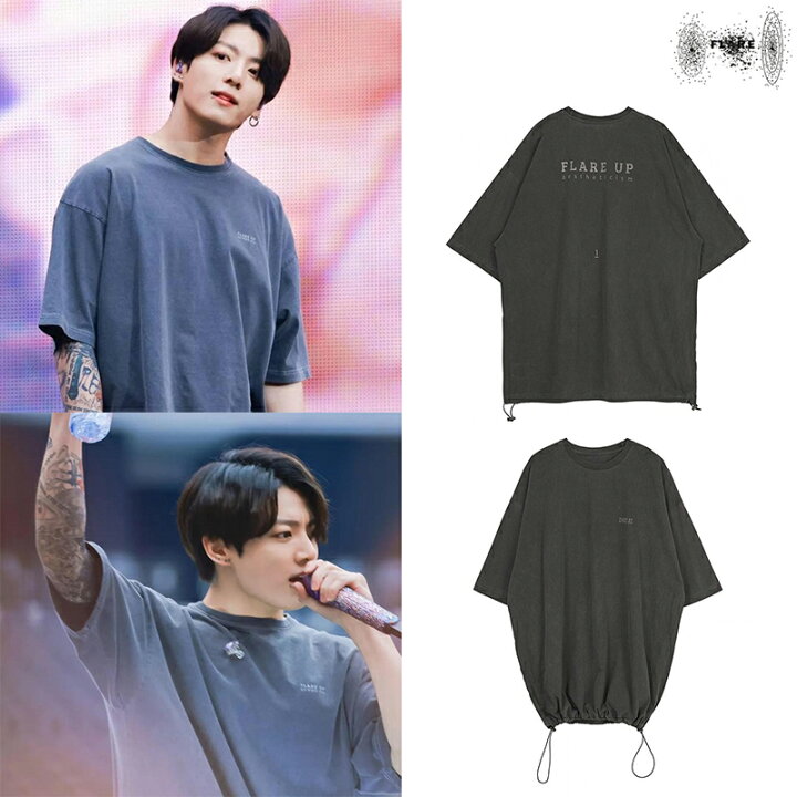 楽天市場 送料無料 Btsジョングク着用 Flare Up Reversible Pigment String T Shirt Fu 141 防弾少年団 オーバーサイズ グク ストリート 私物 韓国 レディース メンズ 長袖 半袖 おしゃれ コーデ ブランド オリジナル Abc Town