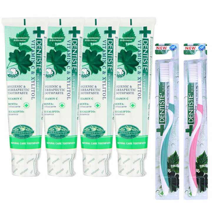 楽天市場 配送無料 6個セット Dentiste プラス ホワイト 歯磨き粉 0g X 4本 歯ブラシ 2個セット デンティス 韓国 ホワイトニング 口臭除去 チューブタイプ Abc Town