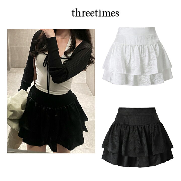 楽天市場】☆送料無料☆threetimes☆Ballerina skirt フレアスカート 