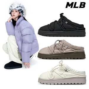 ���z�������� [MLB KOREA] 3AWBCPL56 Plush Padded Mule Race NY 25FW �V�� �ӂ�ӂ� �������� �N�b�V���� �y�� ���ׂ�ɂ��� ���o�[�\�[�� �v���b�g�t�H�[�� �����ƃI�[�v�� ���[�X�f�U�C�� �f�C���[ �^�E