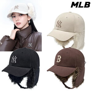 ���z�������� [MLB KOREA] 3AWMV0256 Vintage Fur Earflap Cap 25FW �V�� aespa KARINA���p �w�A���[�t�@�[ �C���[�t���b�v 2WAY �h�� �ۉ� �y�� ���߃X�g���b�v �f�C���[ ���ꂢ�� �~�j�}�� �H�~ ���킹�₷�� ��