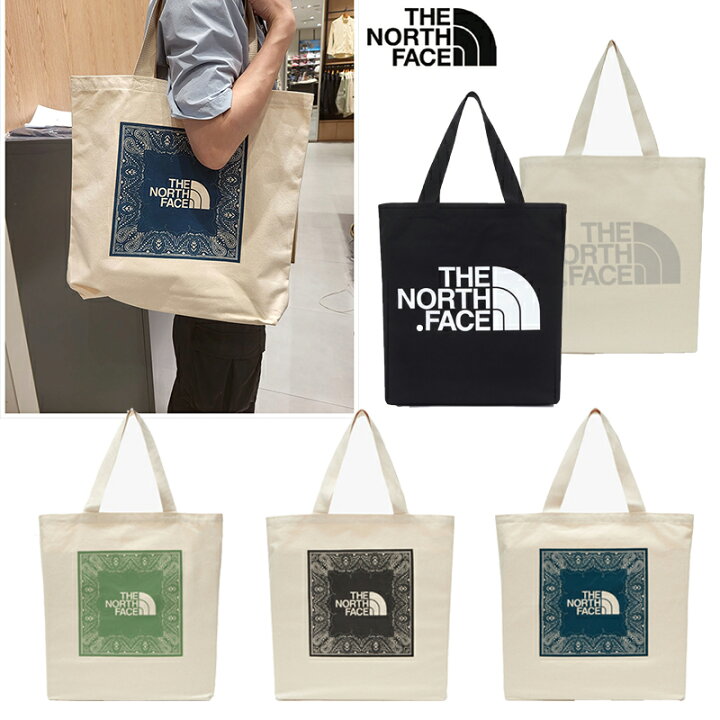 楽天市場 配送無料 公式 The North Face Cotton Canvas Tote Nn2pn65 ノースフェイス ホワイトラベル White Label エコバッグ サブバッグ 補助カバン キャンパス 大容量 かわいい コーデ レディース メンズ アイボリー ブラック 韓国 新作 限定 22 ペイズリー