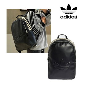 ★送料無料★ADIDAS★OUTLINE TREFOIL BACKPACK JC5999 アディダス バックパック リュックサック リュック 黒 レディース メンズ 3ストライプ 合皮 ミディアム 人気 おしゃれ かわいい 学生 学生カバン 新学期 シンプル 無地 20L 30L 40L