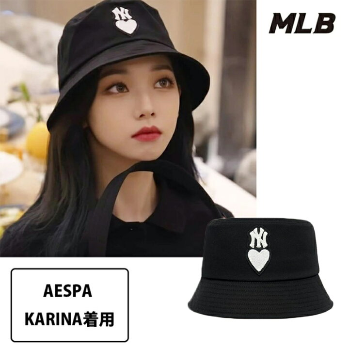 楽天市場 配送無料 Aespa Karina着用 Mlb Korea Heart Bucket Hat 3ahth012n 50bks バケットハット 韓国 メンズ レディース 韓国アイドル 帽子 男女共用 Abc Town
