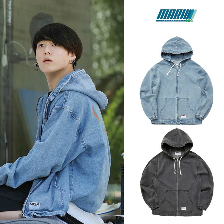 楽天市場】送料無料 [MARKM] Wave Logo Denim Jumper bts ジョングク  
