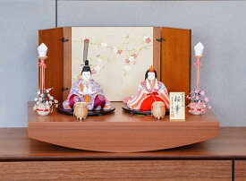【送料無料】【最短即日出荷】【購入特典あり】桜華雛・香奈 木目込み人形 50幅 人形師・喜久絵作 雛人形 木目込み人形 ひな人形 桃の節句 おひな様 刺繍裳袴 オルゴール 被布着 お手入れセット 選べる名前旗