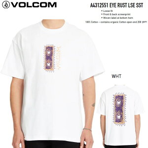 VOLCOM �{���R�� �y Eye Rust T-shirt - WHITE �z A4312551 T�V���c �V���c ���[���֑Ή� 2025 S/S