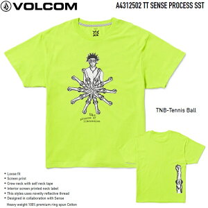 VOLCOM �{���R�� �y Tokyo True Sense Process Short Sleeve Tee - Tennis Ball �z A4312502 T�V���c �V���c ���[���֑Ή� 2025 S/S