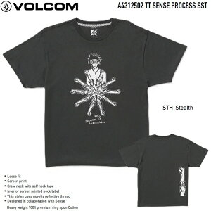 VOLCOM �{���R�� �y Tokyo True Sense Process Short Sleeve Tee - Stealth �z A4312502 T�V���c �V���c ���[���֑Ή� 2025 S/S