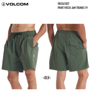 VOLCOM �{���R�� PRINT PATCH JAM TRUNKS 19 (OLV) VBS261027 �n�C�u���b�h�V���[�c�@�X�g���b�` �������p�@�@�V���[�g�p���c�@2026S/S